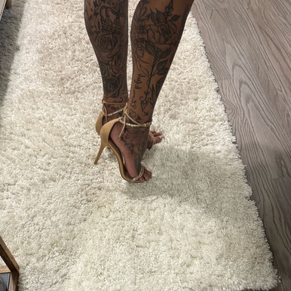 Express Gold Rhinestone Sandals - Picture 14 of 16